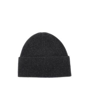 Toteme Melange Ribbed Wool Cashmere Knit Dark Grey Charcoal Beanie‎ Hat